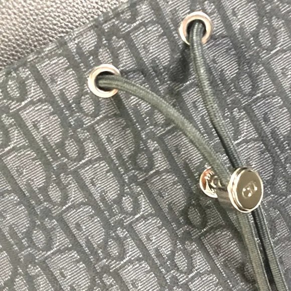 Auth Dior 1ADBA161YKS 23SS Saddle Oblique Backpack Canvas/Leather Navy/Black - Picture 13 of 14